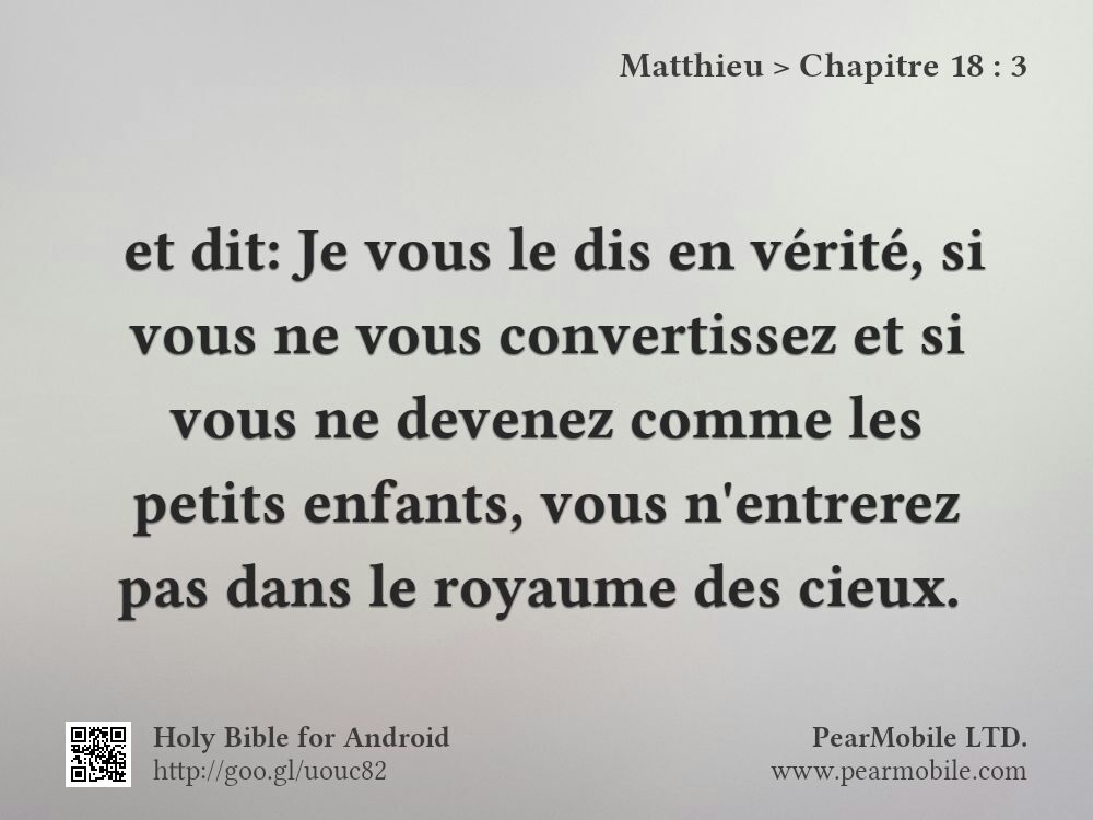 Matthieu, Chapitre 18:3